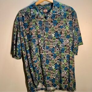 Harley-Davidson Multicolor Skull Pattern Men's Shirt